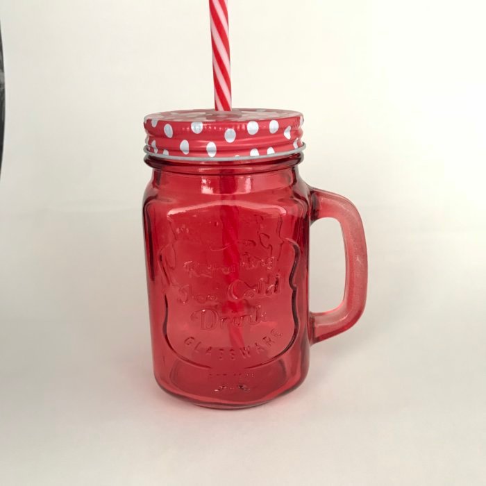 colored mason jar mug