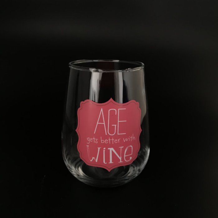 Stemless wine glass