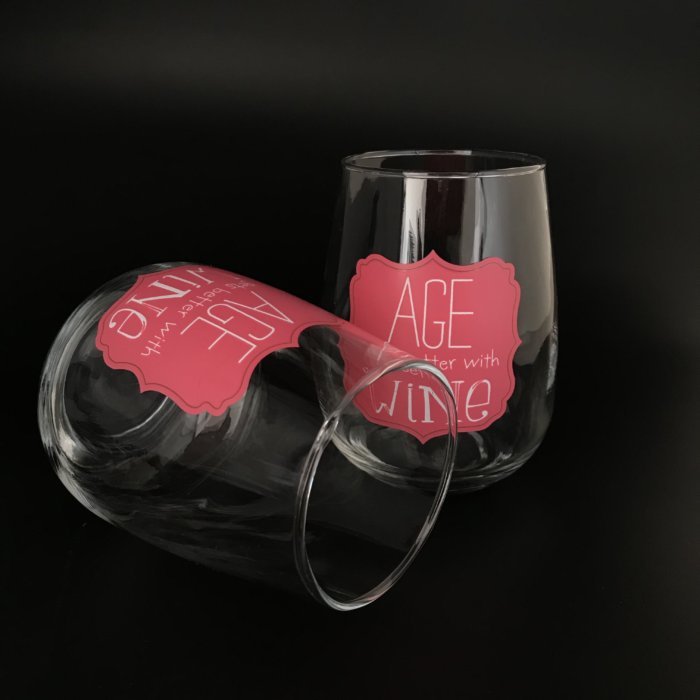 Stemless wine glass